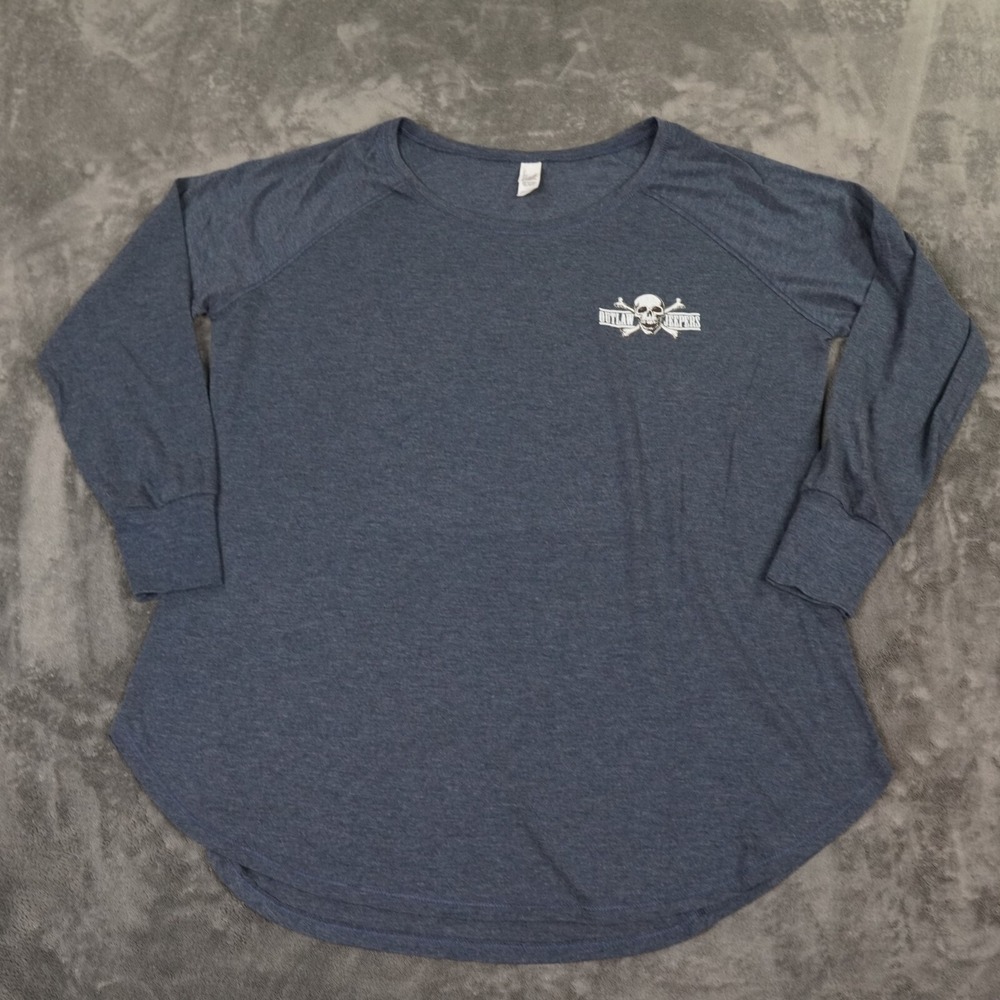 Outlaw Jeepers Sweatshirt Men XXL Blue Gray All‎ Breeds Skull Bones Lightweight